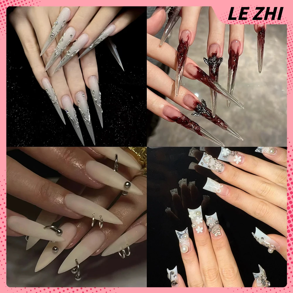 10Pcs Europe America Spicy Girl Long Tip Coffin Handmade Fake Nails Diamond Flower Pearl Design Reusable Full Cover Nails
10Pcs Europe America Spicy Girl Long Tip Coffin Handmade Fake Nails Diamond Flower Pearl Design Reusable Full Cover Nails