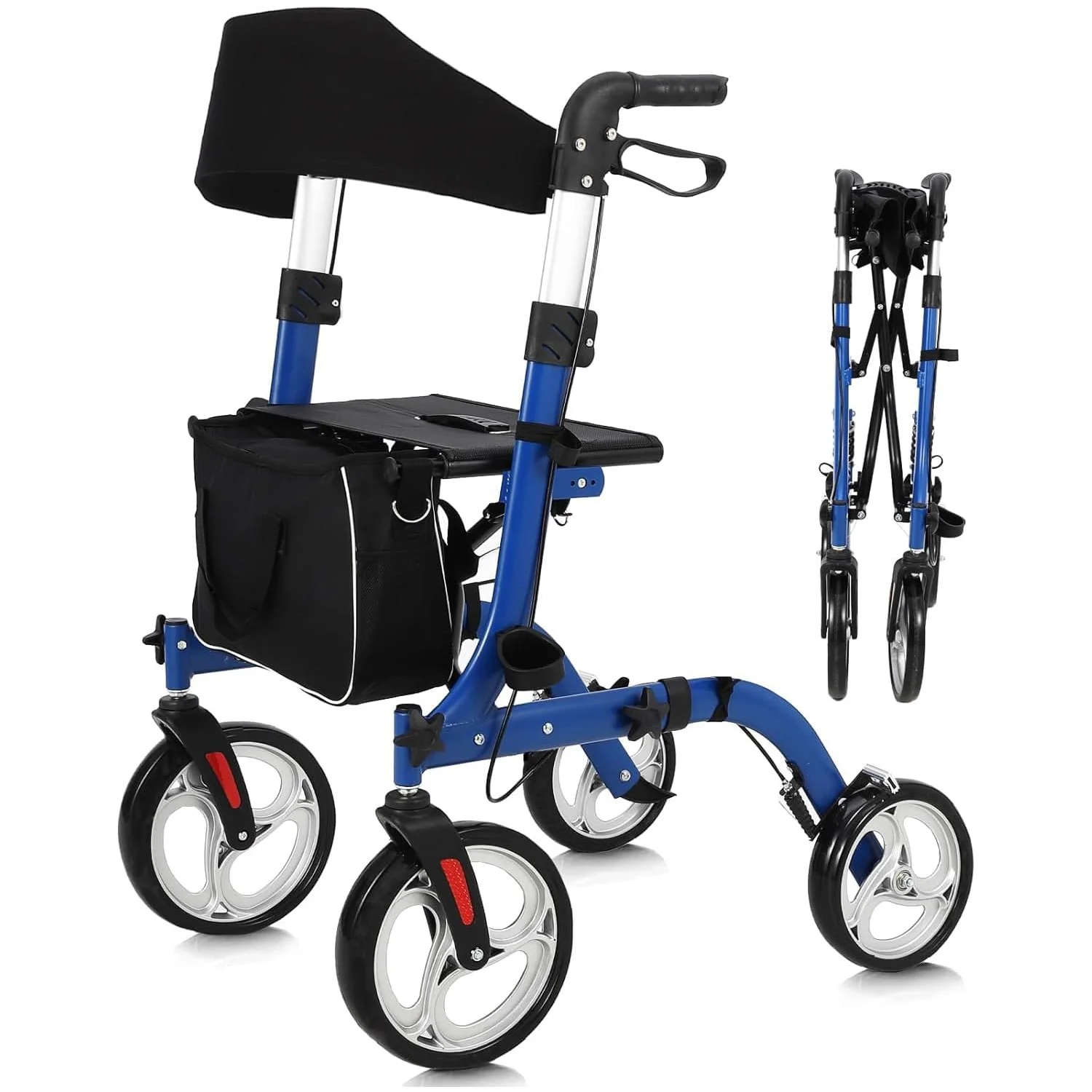 Rollator Walker for Seniors, Lightweight Foldable All Terrain Rolling Walker with seat,12" Rubber Wheels for Smooth Outdoor Use
Rollator Walker for Seniors, Lightweight Foldable All Terrain Rolling Walker with seat,12" Rubber Wheels for Smooth Outdoor Use