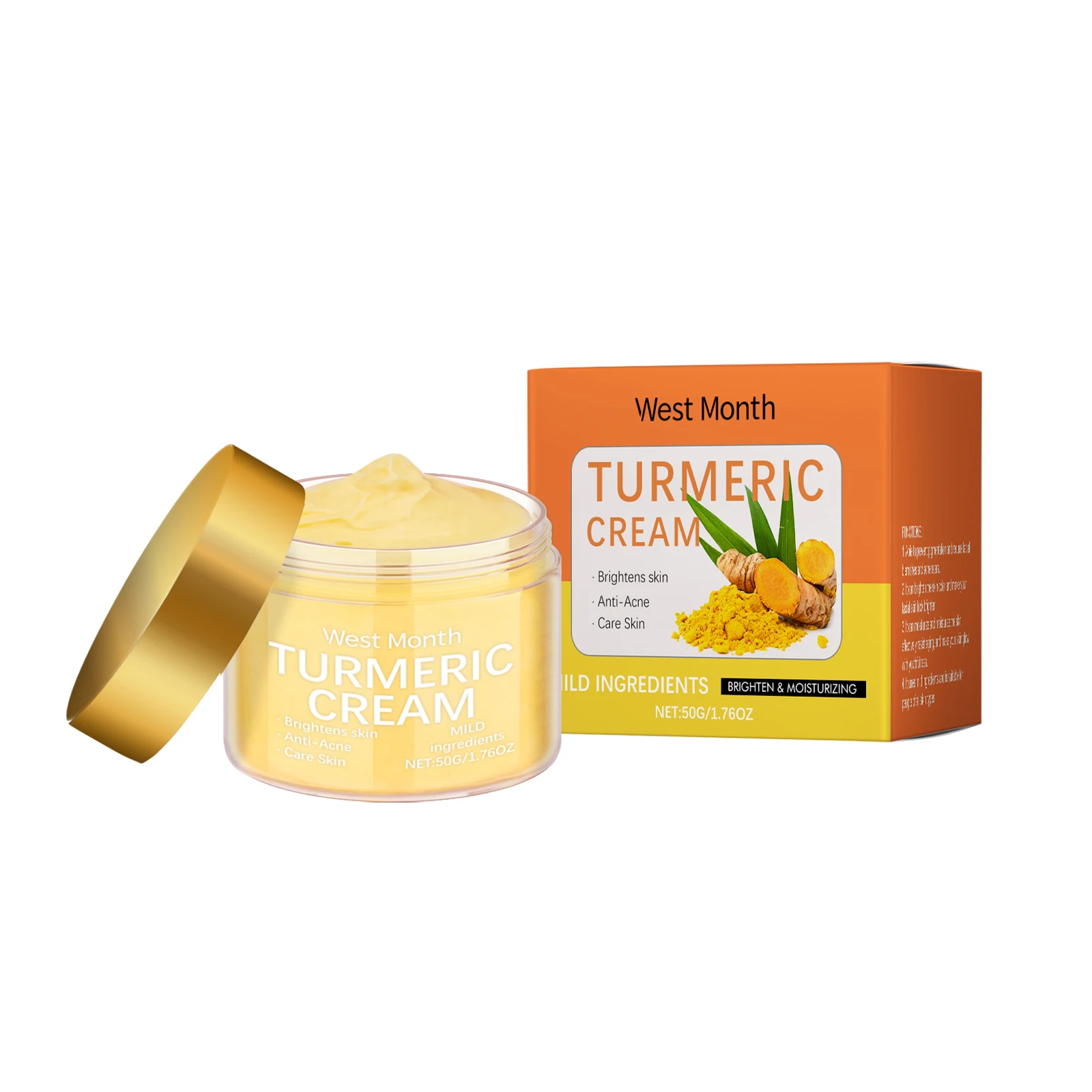 Turmeric Cream - Brightening & Anti-Acne Face Treatment with Natural Ingredients for Even Skin Tone - 50g/1.76oz
Turmeric Cream - Brightening & Anti-Acne Face Treatment with Natural Ingredients for Even Skin Tone - 50g/1.76oz