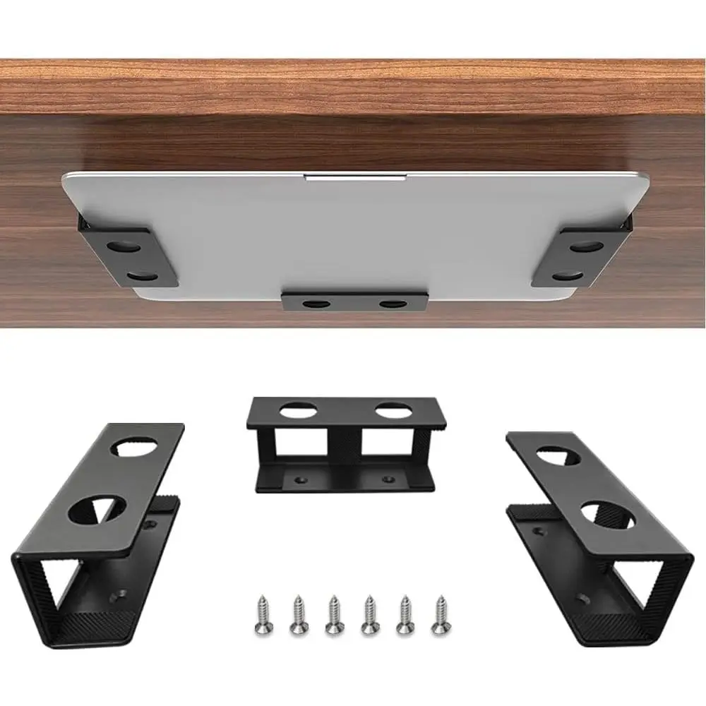 Metal Under-Desk Laptop Stand with Anti-Scratch Silicone Protection for Mini Books and Keyboards (Black)
Metal Under-Desk Laptop Stand with Anti-Scratch Silicone Protection for Mini Books and Keyboards (Black)