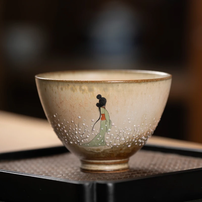 Handmade Kiln Baked Retro Tea Cup Ceramic Single Household Bowl Kung Fu Set Small
Handmade Kiln Baked Retro Tea Cup Ceramic Single Household Bowl Kung Fu Set Small