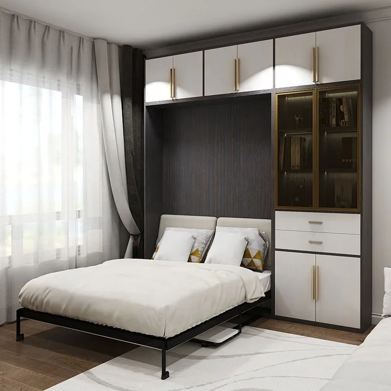 Cheaper Price Space Saving Bed Folding Wall Murphy Bed Mechanism Wall With Vertical Tilting Desk 
Cheaper Price Space Saving Bed Folding Wall Murphy Bed Mechanism Wall With Vertical Tilting Desk