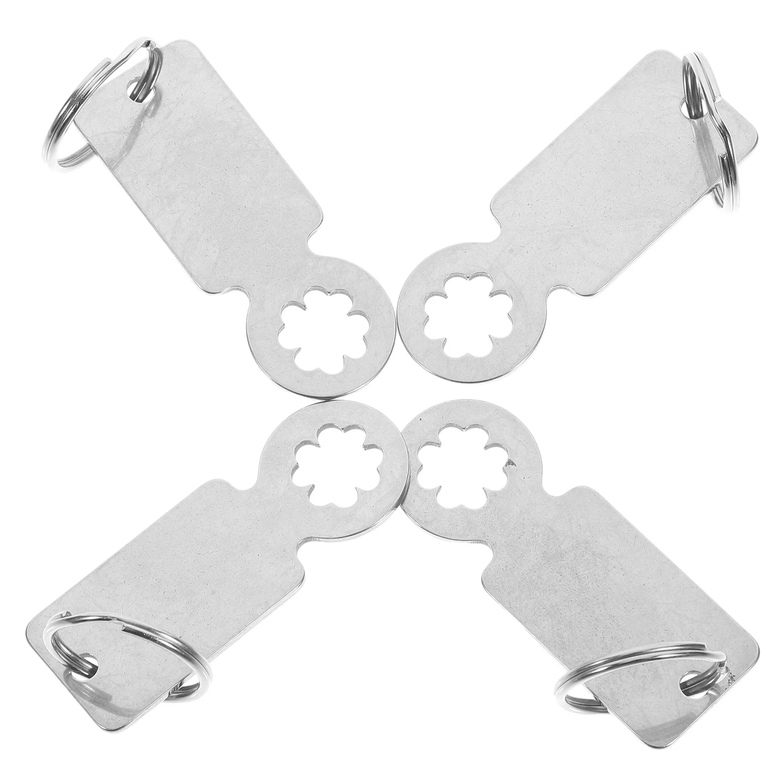 4 Pcs Shopping Cart Tokens Stainless Steel Keychain Four Leaf Portable Trolley Tools Token for Daily Use
4 Pcs Shopping Cart Tokens Stainless Steel Keychain Four Leaf Portable Trolley Tools Token for Daily Use