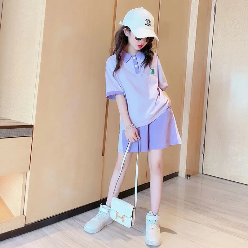 Summer Girl Sports Sets 2Pcs Kids Costume Teenager Casual Outfits Children Fashion T-shirts+Shorts Girls Short Sleeves Top Pants
Summer Girl Sports Sets 2Pcs Kids Costume Teenager Casual Outfits Children Fashion T-shirts+Shorts Girls Short Sleeves Top Pants