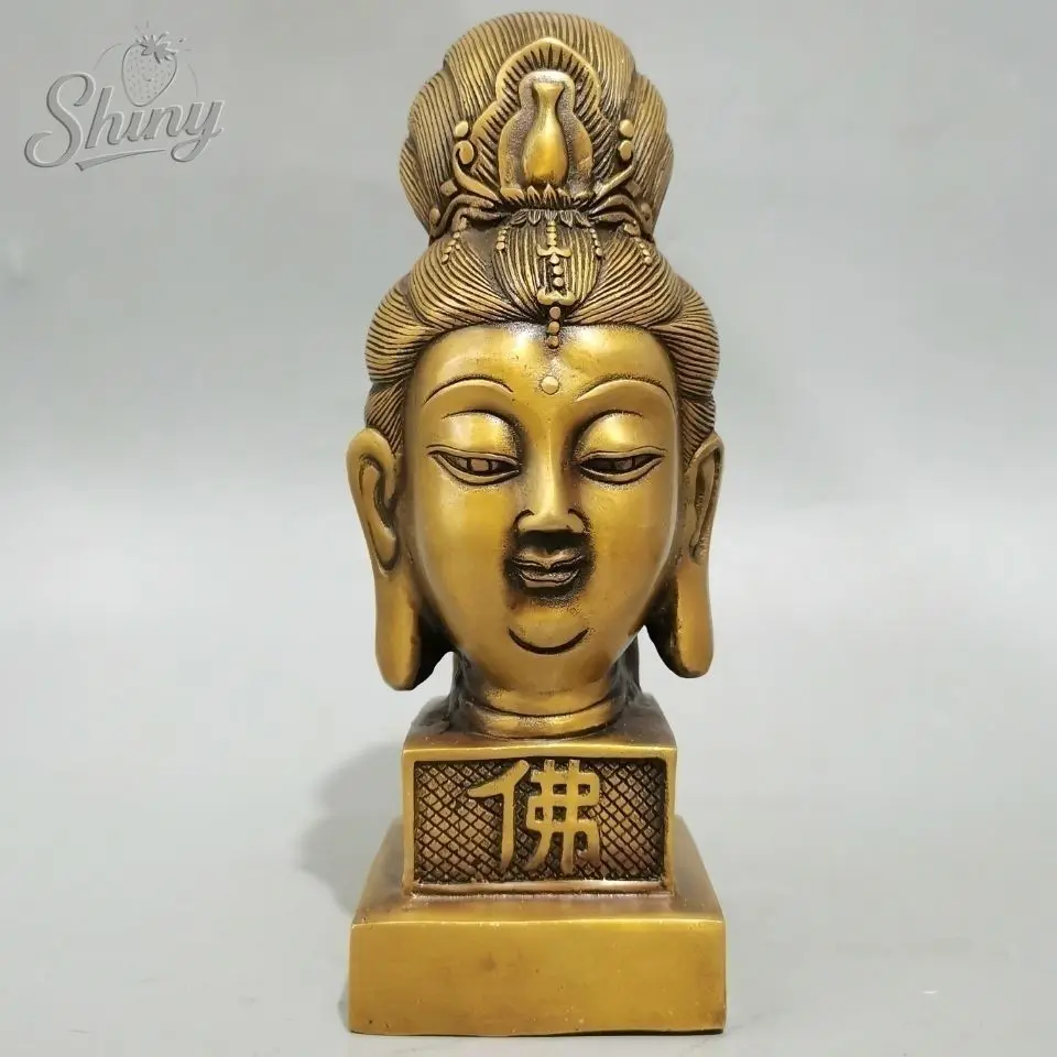 Vintage Brass Guanyin Buddha Head Seal Buddha Shrine Offering Home Decor Ornament Buddhist Supplies
Vintage Brass Guanyin Buddha Head Seal Buddha Shrine Offering Home Decor Ornament Buddhist Supplies