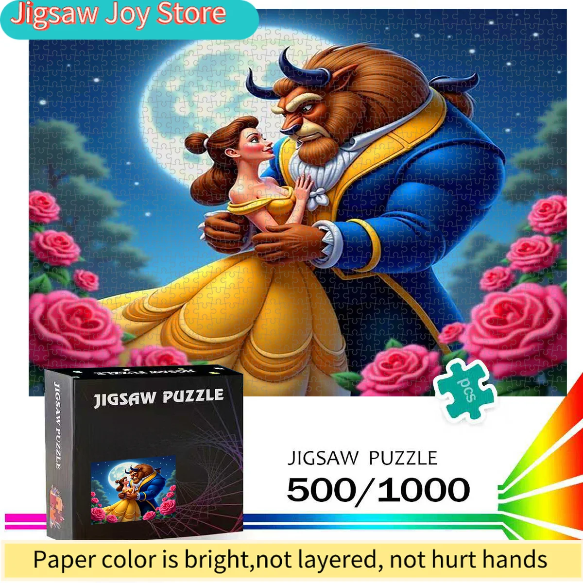 Пазл из 500 деталей Disney, DIY-пазл, пазл для взрослых, большой пазл «Красавица и Чудовище: Романтический поцелуй при свете луны». Подходит для: Дома
Пазл из 500 деталей Disney, DIY-пазл, пазл для взрослых, большой пазл «Красавица и Чудовище: Романтический поцелуй при свете луны». Подходит для: Дома