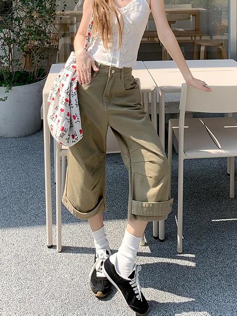 Retro Khaki Folded Blade Denim Seven-Foot Pants Women Summer New American Loose Casual Handsome Mid-Pants High Waist Cotton P...
Retro Khaki Folded Blade Denim Seven-Foot Pants Women Summer New American Loose Casual Handsome Mid-Pants High Waist Cotton P...