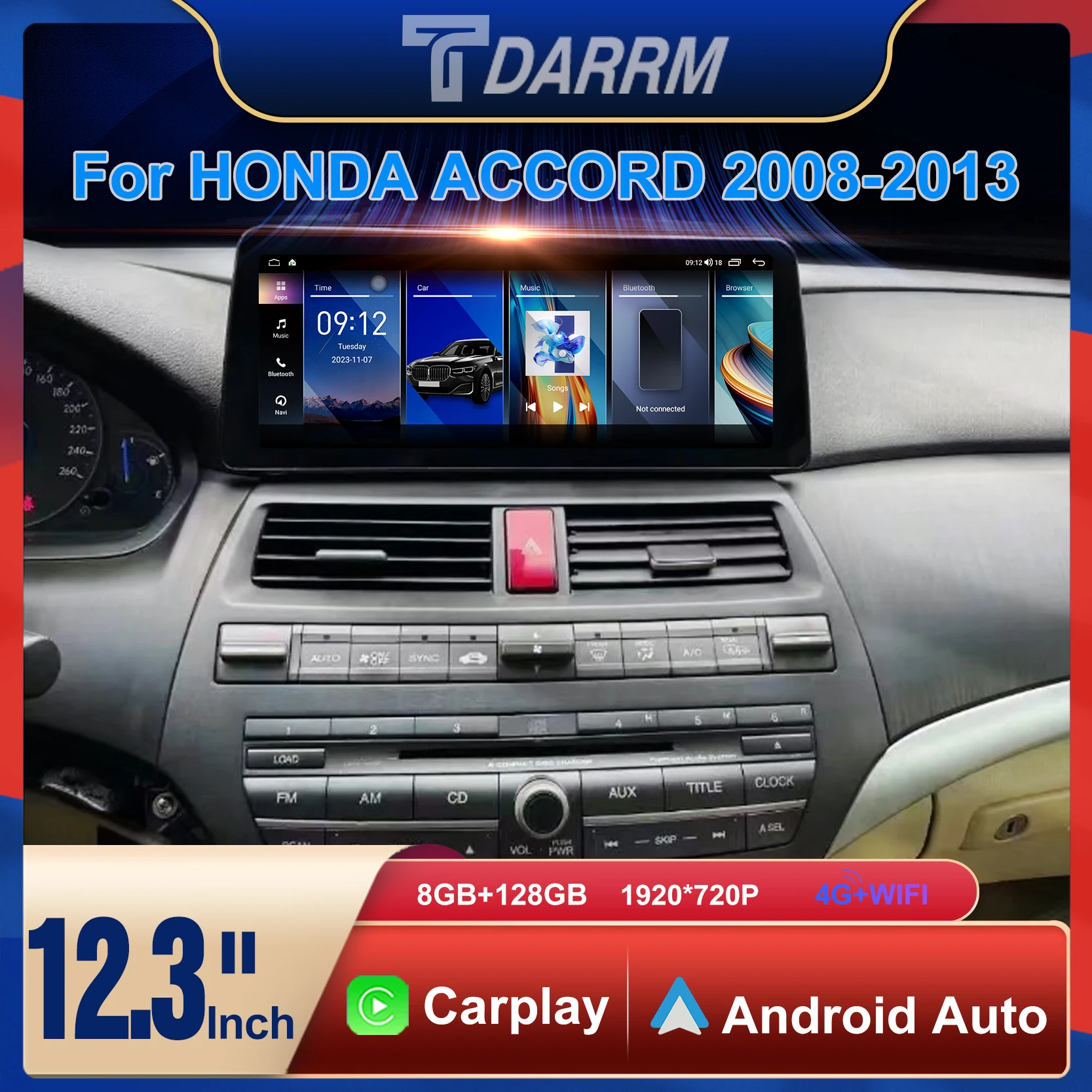 Для Honda 2008-2013 Accord-8TH Android мультимедийный видеоплеер GPS CarPlay 12,3/10,25 дюйма Экранный блок QLED стерео головное автомобильное радио
Для Honda 2008-2013 Accord-8TH Android мультимедийный видеоплеер GPS CarPlay 12,3/10,25 дюйма Экранный блок QLED стерео головное автомобильное радио