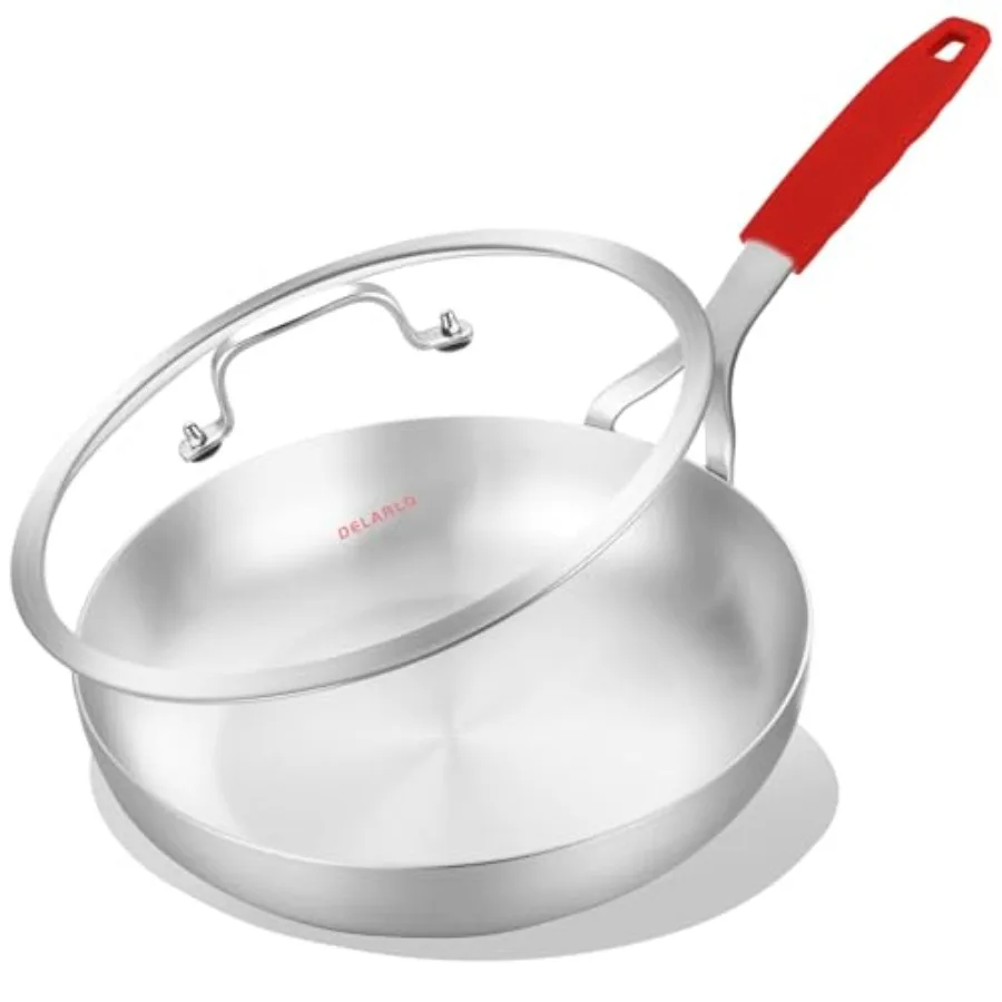 10inch Tri-Ply Stainless Steel Pan with lid, Induction Stainless Steel Frying Pan With Lid, Oven Safe Skillet 10in, Heat quickl
10inch Tri-Ply Stainless Steel Pan with lid, Induction Stainless Steel Frying Pan With Lid, Oven Safe Skillet 10in, Heat quickl