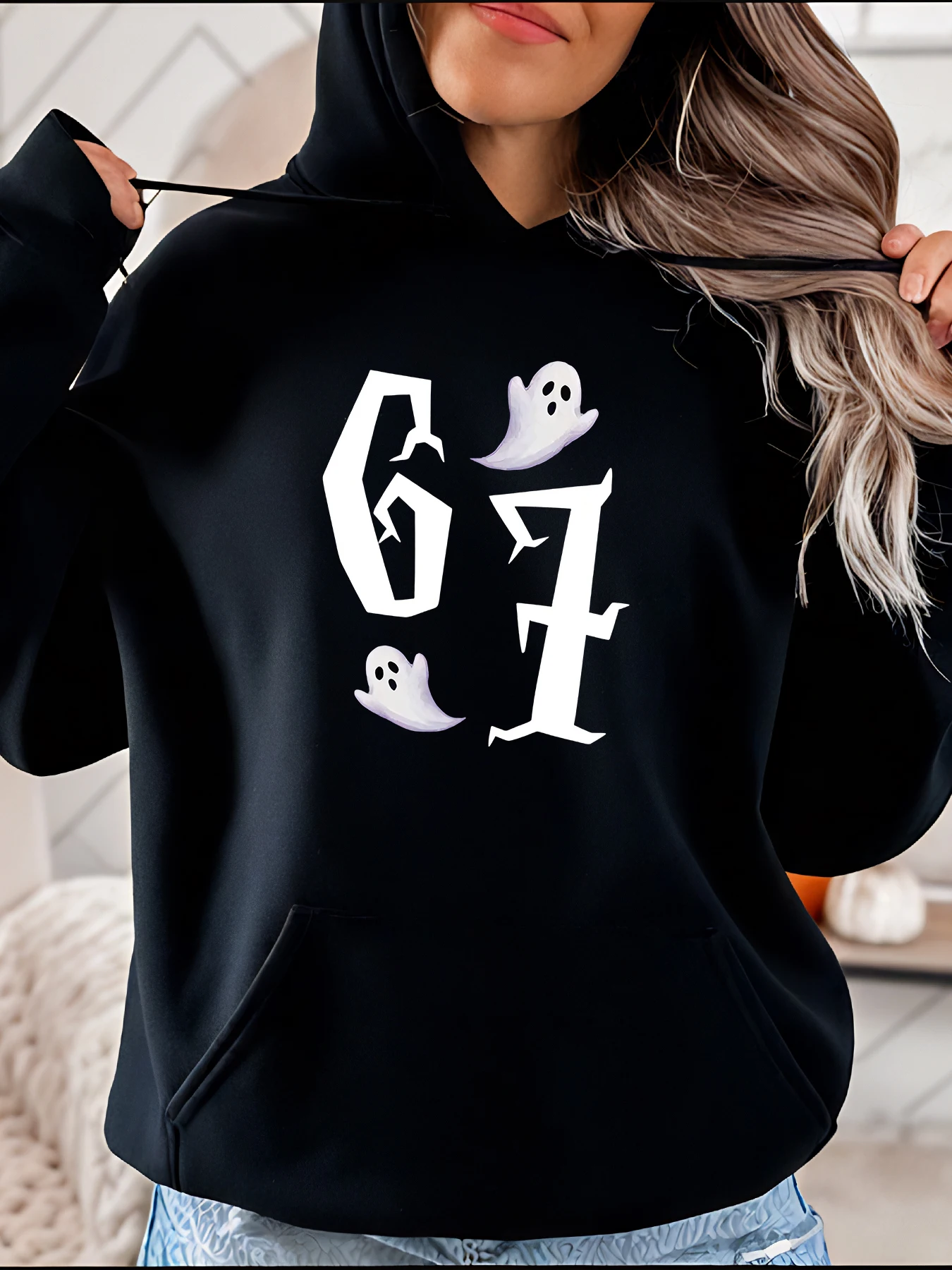 Толстовка с капюшоном на Хэллоуин Ghost 67, женская повседневная толстовка с принтом, осенне-зимняя модная толстовка с милым призрачным узором
Толстовка с капюшоном на Хэллоуин Ghost 67, женская повседневная толстовка с принтом, осенне-зимняя модная толстовка с милым призрачным узором