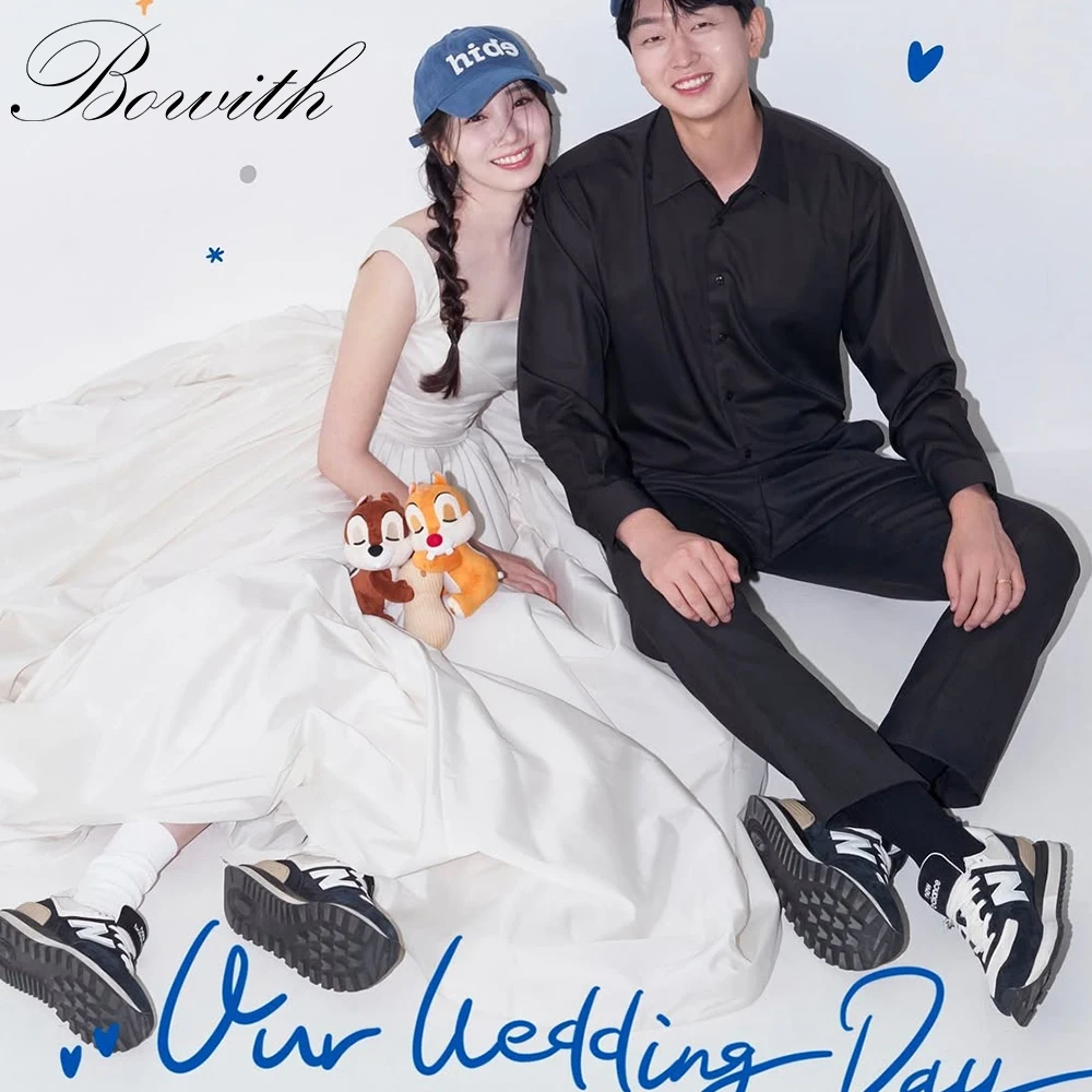 Bowith Satin Korean Wedding Dresses Square Collar Sleeveless Photo Shoot Gown for Bride Customized 셀프웨딩드레스
Bowith Satin Korean Wedding Dresses Square Collar Sleeveless Photo Shoot Gown for Bride Customized 셀프웨딩드레스