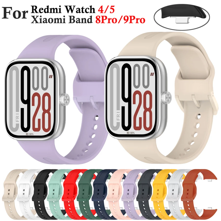 Силиконовый ремешок для Redmi Watch 4 5, умные часы, ремешок для Xiaomi Mi Band 8 Pro/9 Pro, браслет, ремешок для часов, аксессуары 
Силиконовый ремешок для Redmi Watch 4 5, умные часы, ремешок для Xiaomi Mi Band 8 Pro/9 Pro, браслет, ремешок для часов, аксессуары