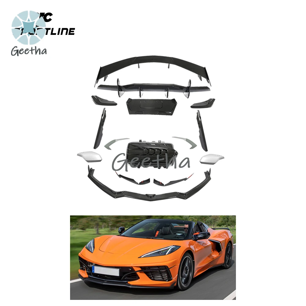 For Chevrolet Corvette Stingray C8 2020 2021 Real Carbon Front Bumper Splitter Lip Spoiler Rear Diffuser Body Kits
For Chevrolet Corvette Stingray C8 2020 2021 Real Carbon Front Bumper Splitter Lip Spoiler Rear Diffuser Body Kits