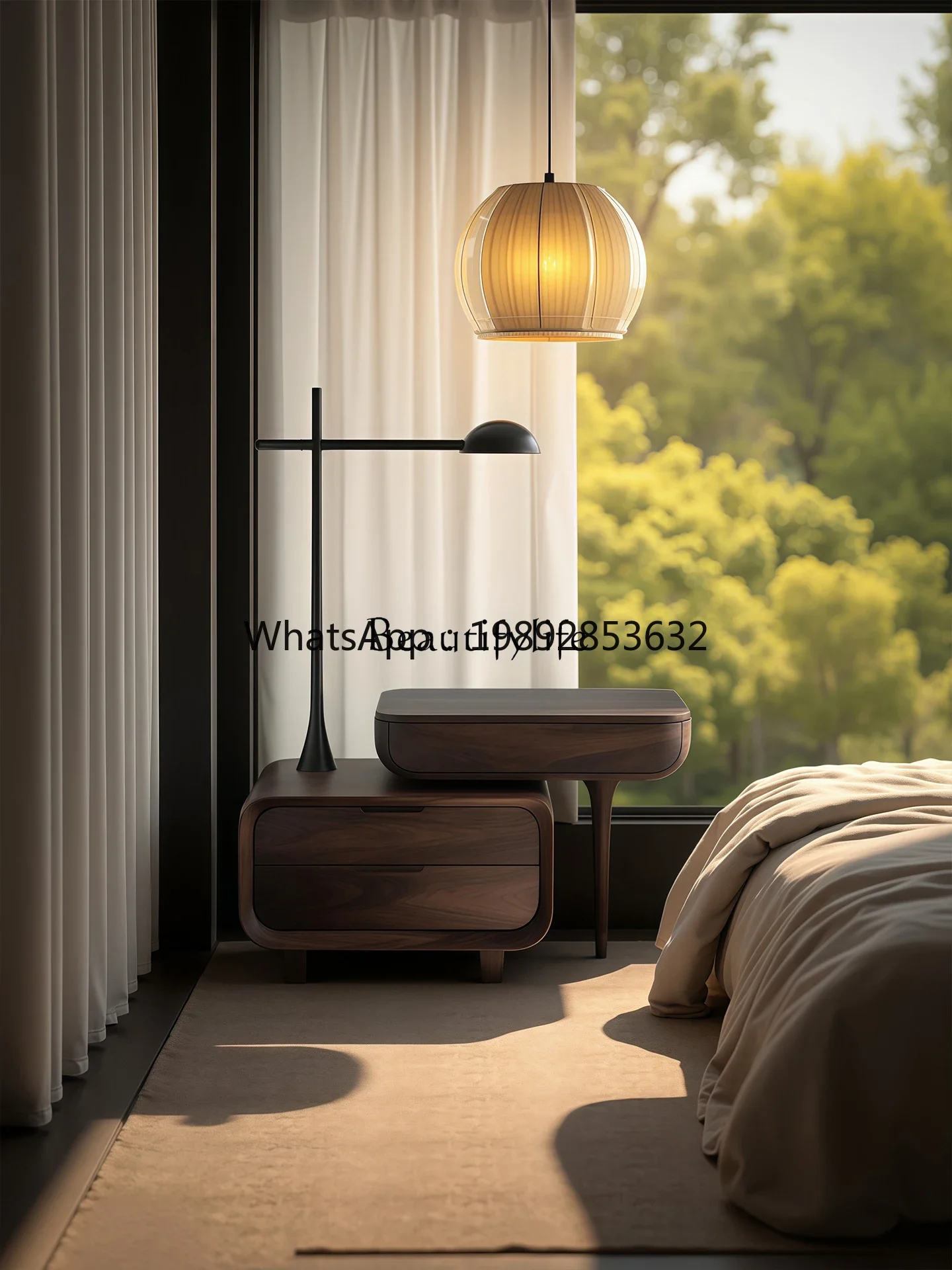 r5.13 Medieval bedside table light luxury high sense design sense home bedroom black walnut
r5.13 Medieval bedside table light luxury high sense design sense home bedroom black walnut