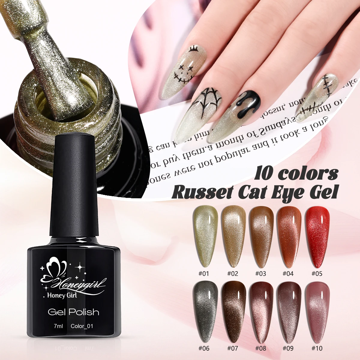 10-color Yinghe Cat Eye, Popular In All Seasons, Versatile And White, Cat Eye Gel Nail Polish 01-10
10-color Yinghe Cat Eye, Popular In All Seasons, Versatile And White, Cat Eye Gel Nail Polish 01-10