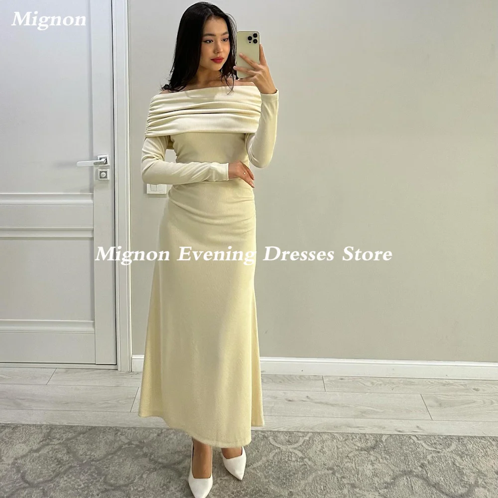 Mignon Satin Mermaid Off-the-shoulder Arab Ruffle Prom Gown Ankle Length Saudi Evening Formal Elegant Party Dress for Women 2023
Mignon Satin Mermaid Off-the-shoulder Arab Ruffle Prom Gown Ankle Length Saudi Evening Formal Elegant Party Dress for Women 2023