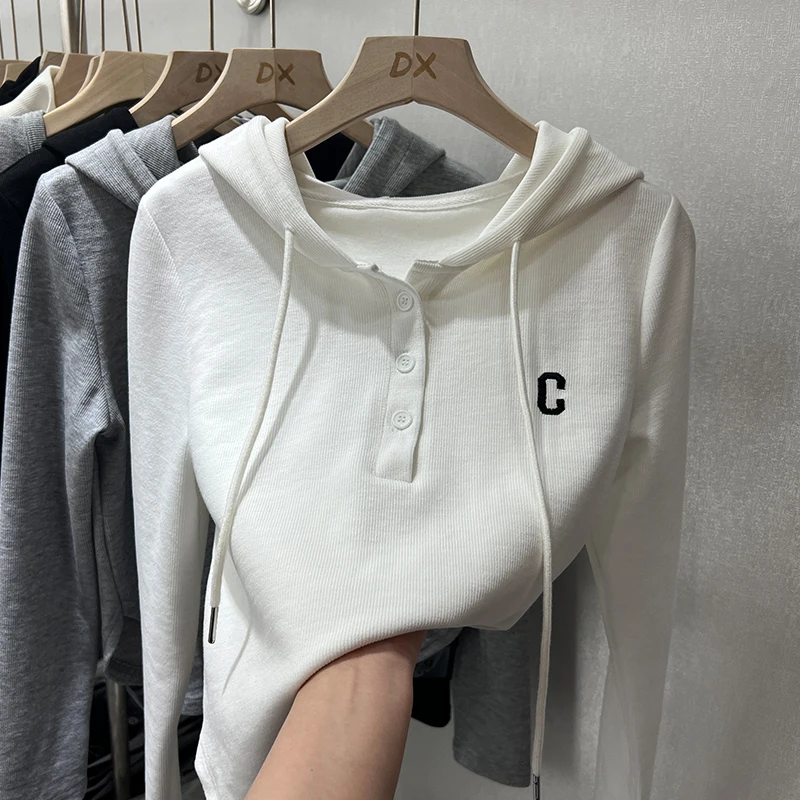 White Embroidered Letter Hoodie Women's Fashion Casual Base T-shirt Spring Autumn Korean Style Long Sleeve Polyester Cotton B...
White Embroidered Letter Hoodie Women's Fashion Casual Base T-shirt Spring Autumn Korean Style Long Sleeve Polyester Cotton B...