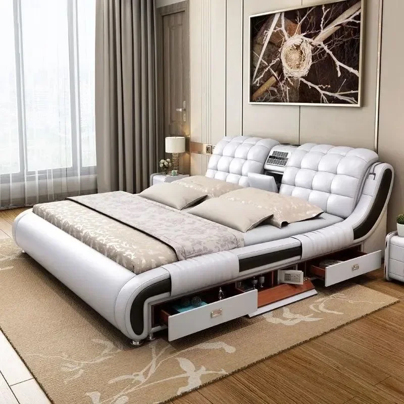 Minimalist Wood Aesthetic Double Bed Queen Size Storage Princess Modern Twin Bed Frame White Multifunctional Camas Furniture
Minimalist Wood Aesthetic Double Bed Queen Size Storage Princess Modern Twin Bed Frame White Multifunctional Camas Furniture