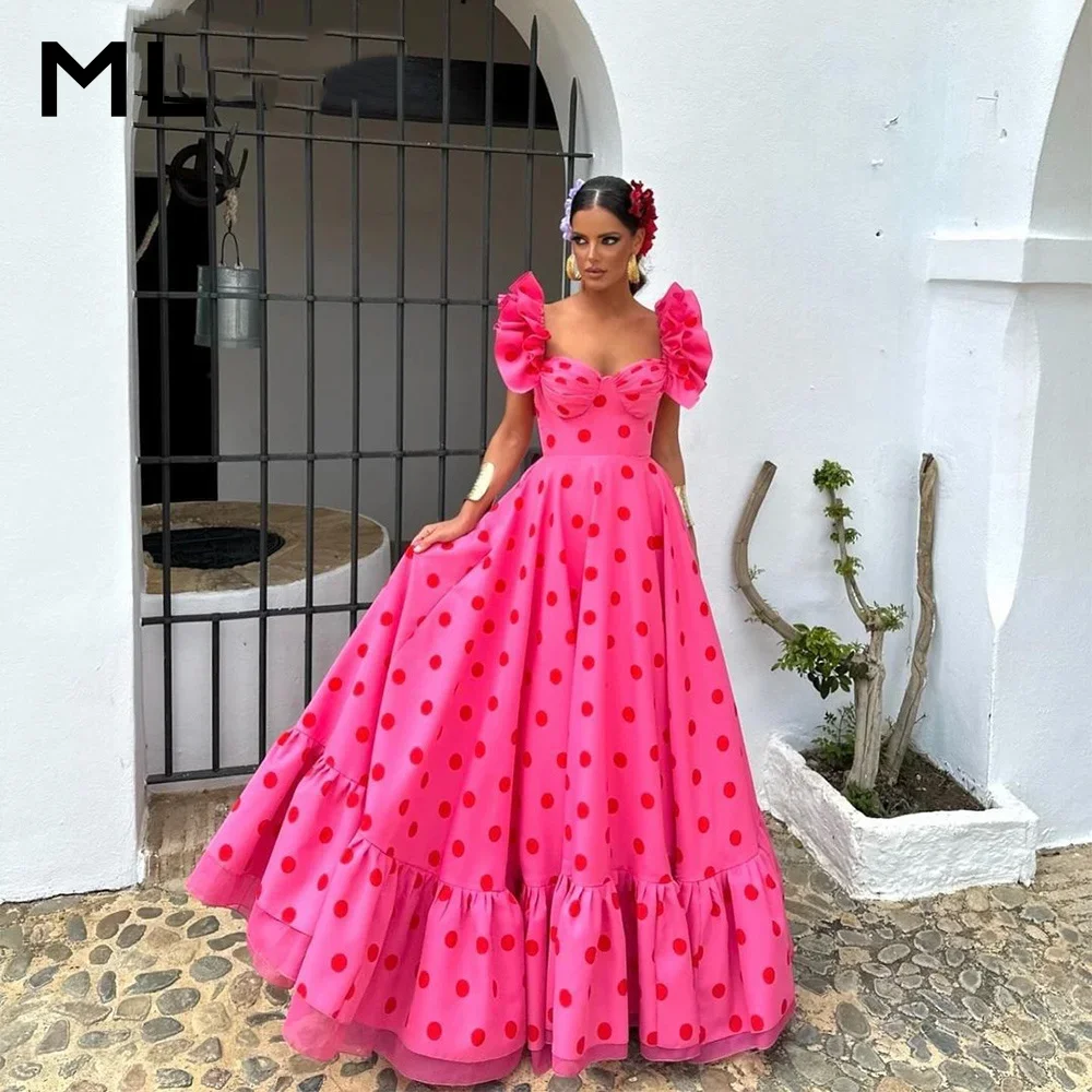 ML Printed Pink Prom Gown Sweetheart A Line Evening Dress Women Puff Short Sleeves Party Dress Long Prom Dress Customized
ML Printed Pink Prom Gown Sweetheart A Line Evening Dress Women Puff Short Sleeves Party Dress Long Prom Dress Customized
