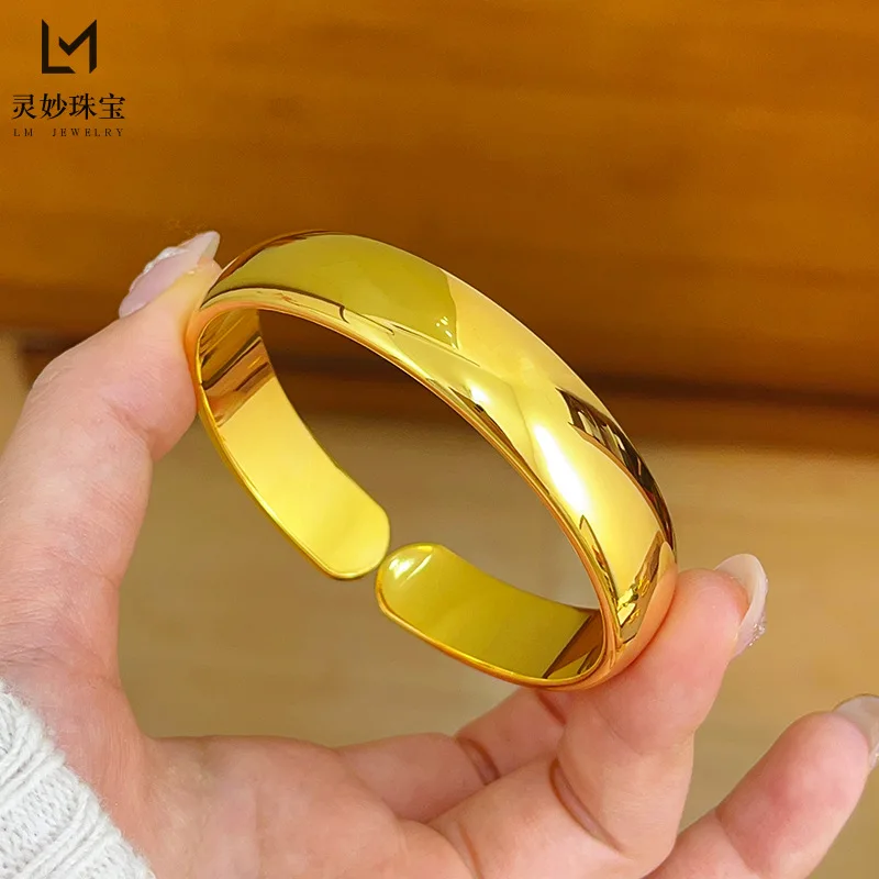 9999 24K real gold luxury jewelry glossy back open bracelet plain circle inheritance bracelet fashionable classic women gift
9999 24K real gold luxury jewelry glossy back open bracelet plain circle inheritance bracelet fashionable classic women gift