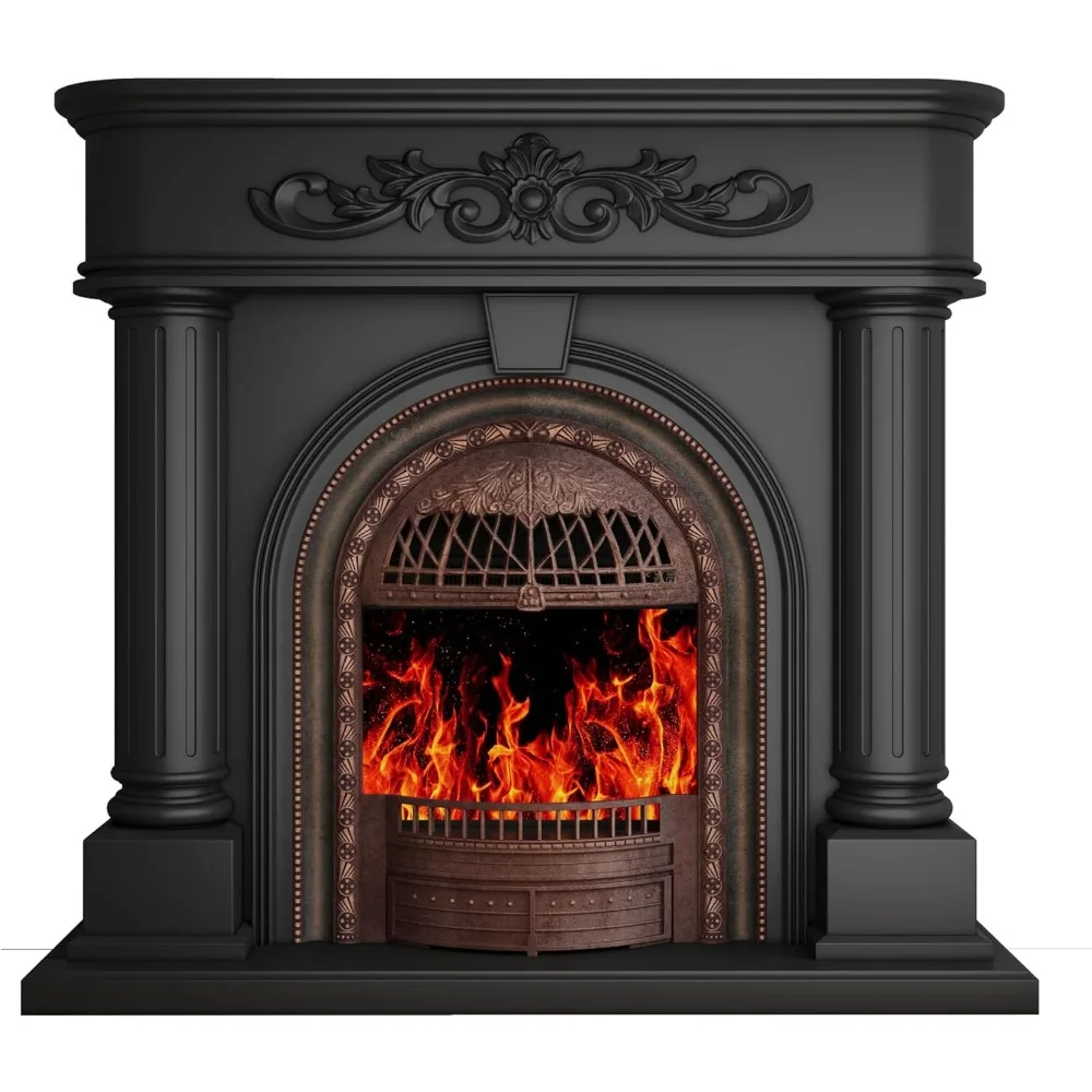 Electric Fireplace with Mantel, Solid Wood 51Inch Black TV Stand with Fireplace for Living Room, Vintage Style Birdcage Heater f
Electric Fireplace with Mantel, Solid Wood 51Inch Black TV Stand with Fireplace for Living Room, Vintage Style Birdcage Heater f