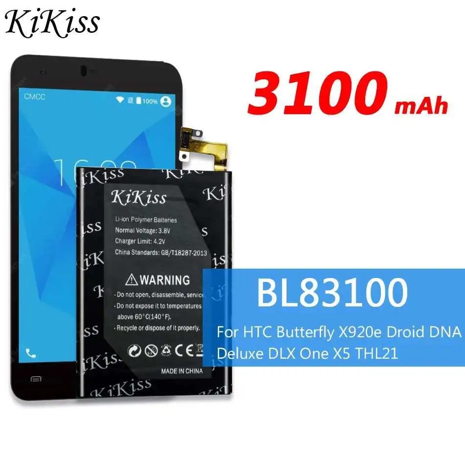3100 мАч BL83100 для Htc Butterfly X920e Droid Dna Deluxe Dlx One X5 THL21 Быстрая зарядка аккумулятора мобильного телефона Высокоэффективный
3100 мАч BL83100 для Htc Butterfly X920e Droid Dna Deluxe Dlx One X5 THL21 Быстрая зарядка аккумулятора мобильного телефона Высокоэффективный