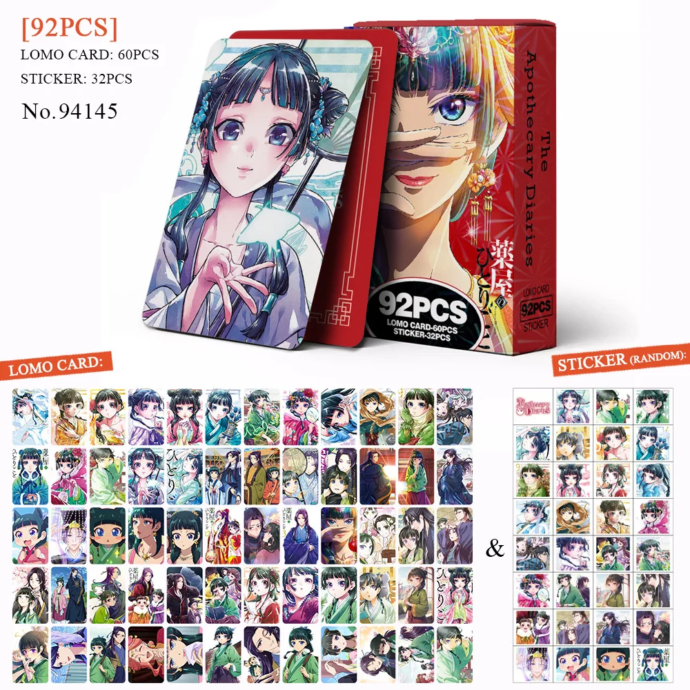 60+32Pcs/Set The Apothecary Diaries Cards Anime Cosplay Paper Cards Mini Sticker Toy Fans Collection Photocard Gift
60+32Pcs/Set The Apothecary Diaries Cards Anime Cosplay Paper Cards Mini Sticker Toy Fans Collection Photocard Gift