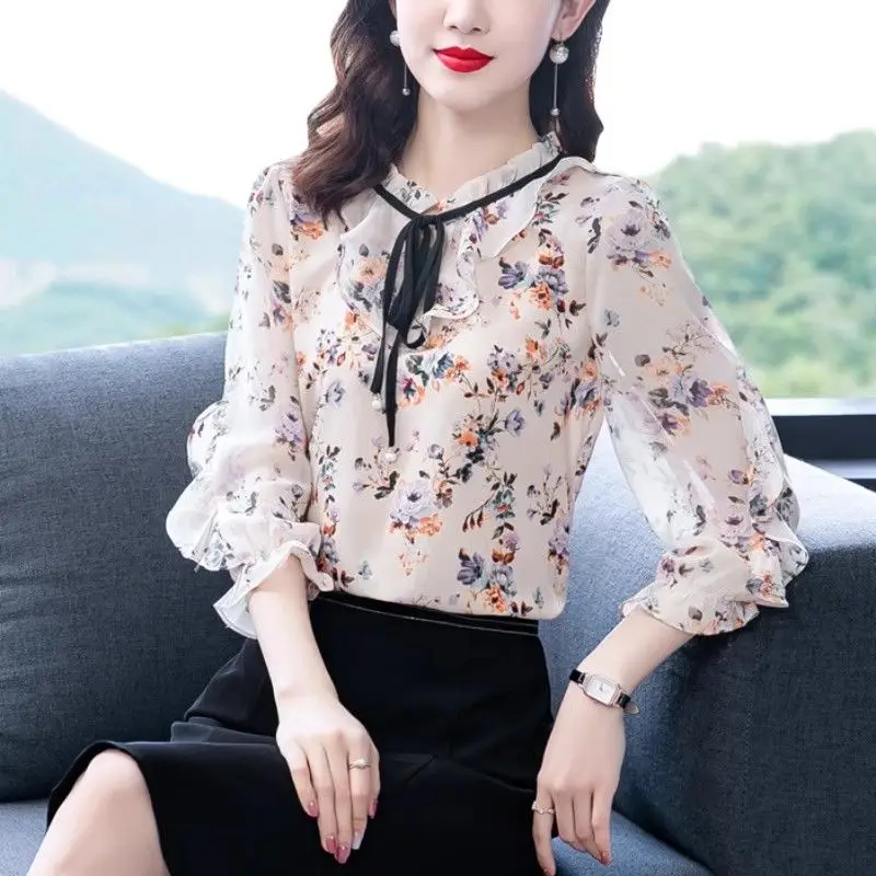 Women Summer Simplicity Floral Fashion Chiffon O-neck 3/4 Sleeve Shirts Women Clothes Casual Appear Thin All-match Trend Tops
Women Summer Simplicity Floral Fashion Chiffon O-neck 3/4 Sleeve Shirts Women Clothes Casual Appear Thin All-match Trend Tops