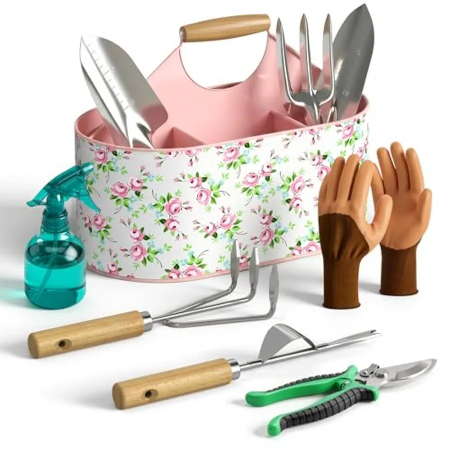 9-Piece Garden Tool Set, Heavy Duty Stainl Steel Rust-Proof Gardening Kit with Ergonomic Wood Handles, Durable Metal Organizer
9-Piece Garden Tool Set, Heavy Duty Stainl Steel Rust-Proof Gardening Kit with Ergonomic Wood Handles, Durable Metal Organizer
