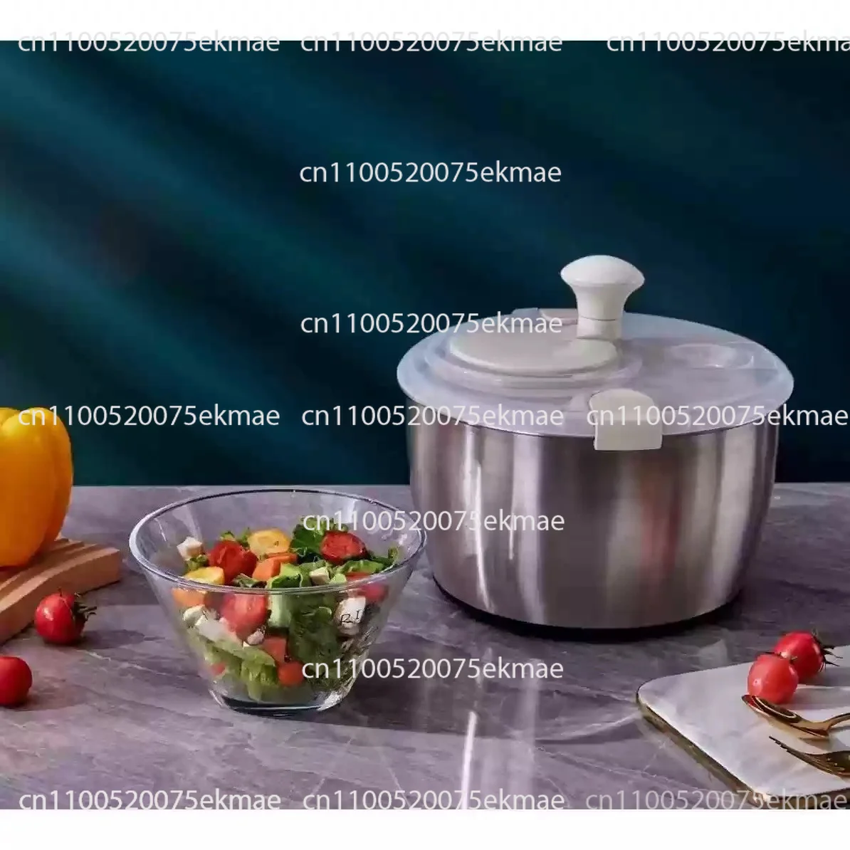 Stainless Steel Salad and Vegetable Dehydrator, Hand-Crank Spin Dryer, Drain Basket, Vegetable and Fruit Washing Bowl
Stainless Steel Salad and Vegetable Dehydrator, Hand-Crank Spin Dryer, Drain Basket, Vegetable and Fruit Washing Bowl