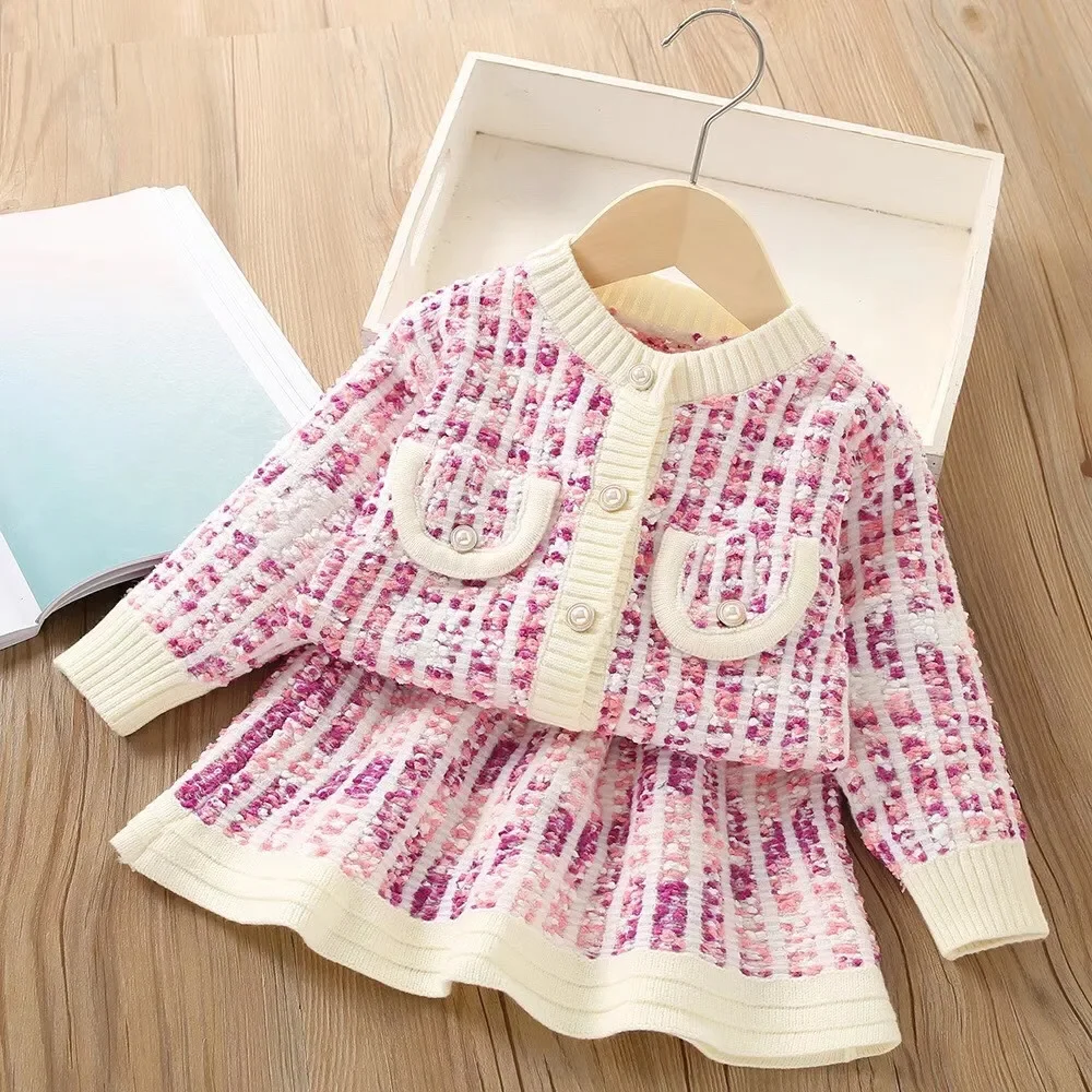 Girls' Sweater Set Spring and Autumn New Children's Knitted Coat+Skirt 2-piece Set 0-6 Year Old
Girls' Sweater Set Spring and Autumn New Children's Knitted Coat+Skirt 2-piece Set 0-6 Year Old