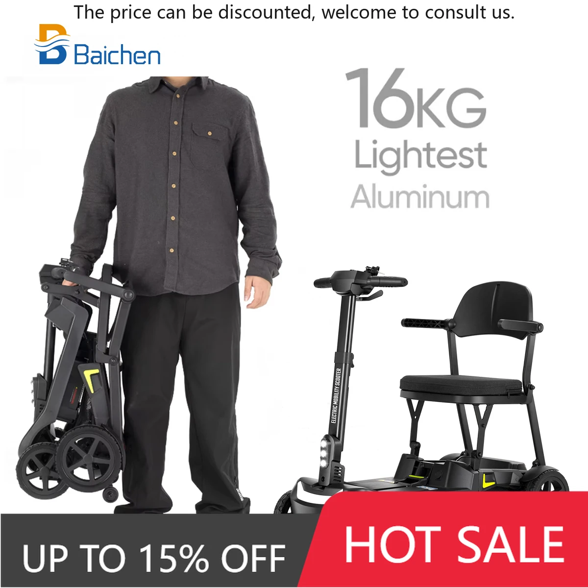 Wholesale Custom 16Kg Lightweight Black All Terrain 270W Fast Folding 4 Wheel Electric Mobility Scooter For Disabled
Wholesale Custom 16Kg Lightweight Black All Terrain 270W Fast Folding 4 Wheel Electric Mobility Scooter For Disabled