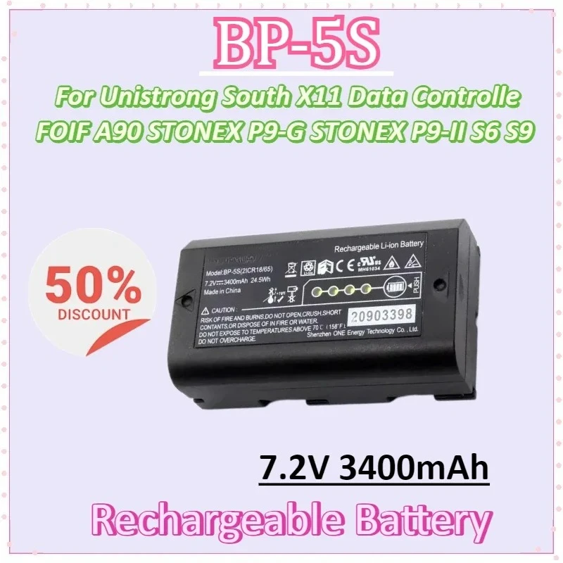 New BP-5S 7.2V 3400mAh Battery for Unistrong South X11 Data Controlle FOIF A90 STONEX P9-G STONEX P9-II S6 S9 Battery
New BP-5S 7.2V 3400mAh Battery for Unistrong South X11 Data Controlle FOIF A90 STONEX P9-G STONEX P9-II S6 S9 Battery