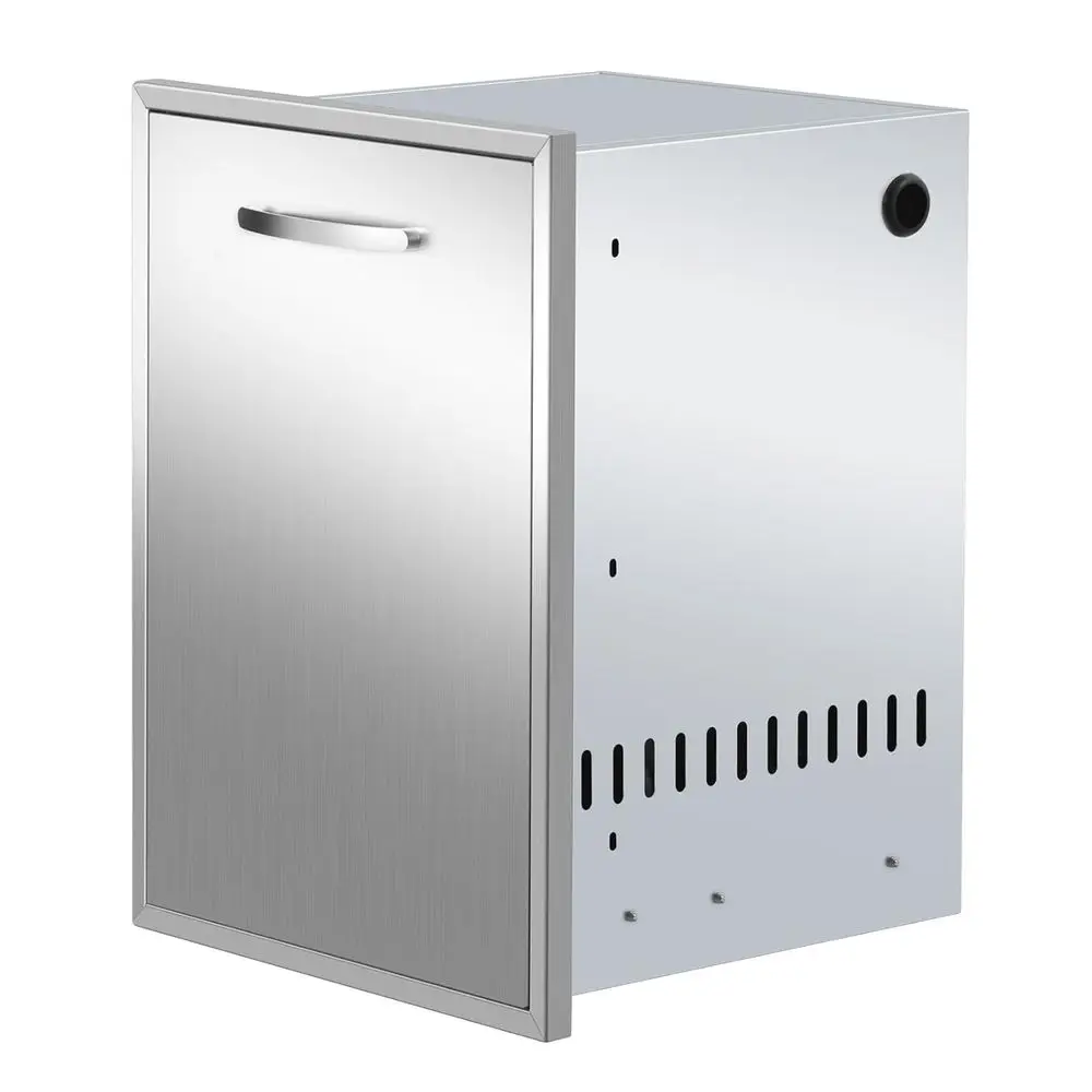 17W x 23H x 16D Pull-Out Single Stainless Steel Trash Bin for Outdoor Kitchens and BBQ Islands
17W x 23H x 16D Pull-Out Single Stainless Steel Trash Bin for Outdoor Kitchens and BBQ Islands