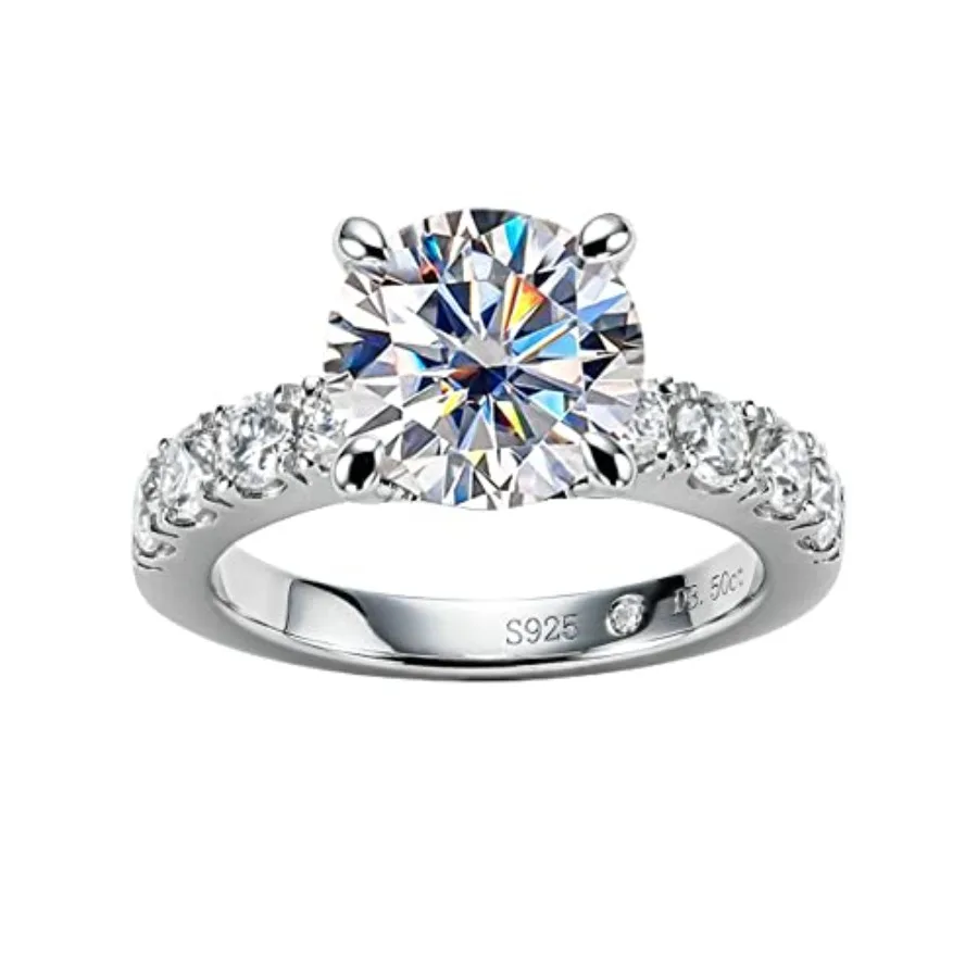 AnuClub Moissanite Engagement Ring, Total 4.3cttw D Color Round/Oval/Asscher Cut, 925 Sterling Silver Promise Anniversary Rings
AnuClub Moissanite Engagement Ring, Total 4.3cttw D Color Round/Oval/Asscher Cut, 925 Sterling Silver Promise Anniversary Rings