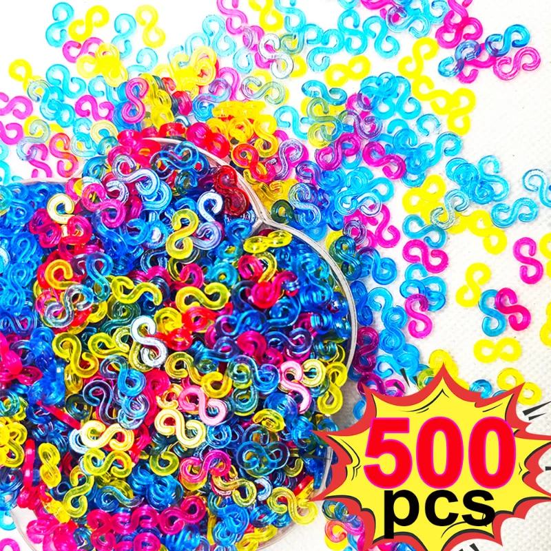 500/100pcs Supplies Hook S Clips Loom Rubber Band Plastic Jewelry Connectors For Necklace Bracelet Making Colorful Clasp Refill
500/100pcs Supplies Hook S Clips Loom Rubber Band Plastic Jewelry Connectors For Necklace Bracelet Making Colorful Clasp Refill