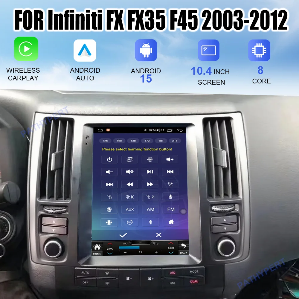 Android 15 For Infiniti FX FX35 F45 2003-2012 Car Multimedia Player Smart System Carplay Auto Screen Radio Bluetooth GPS 4G WIFI
Android 15 For Infiniti FX FX35 F45 2003-2012 Car Multimedia Player Smart System Carplay Auto Screen Radio Bluetooth GPS 4G WIFI