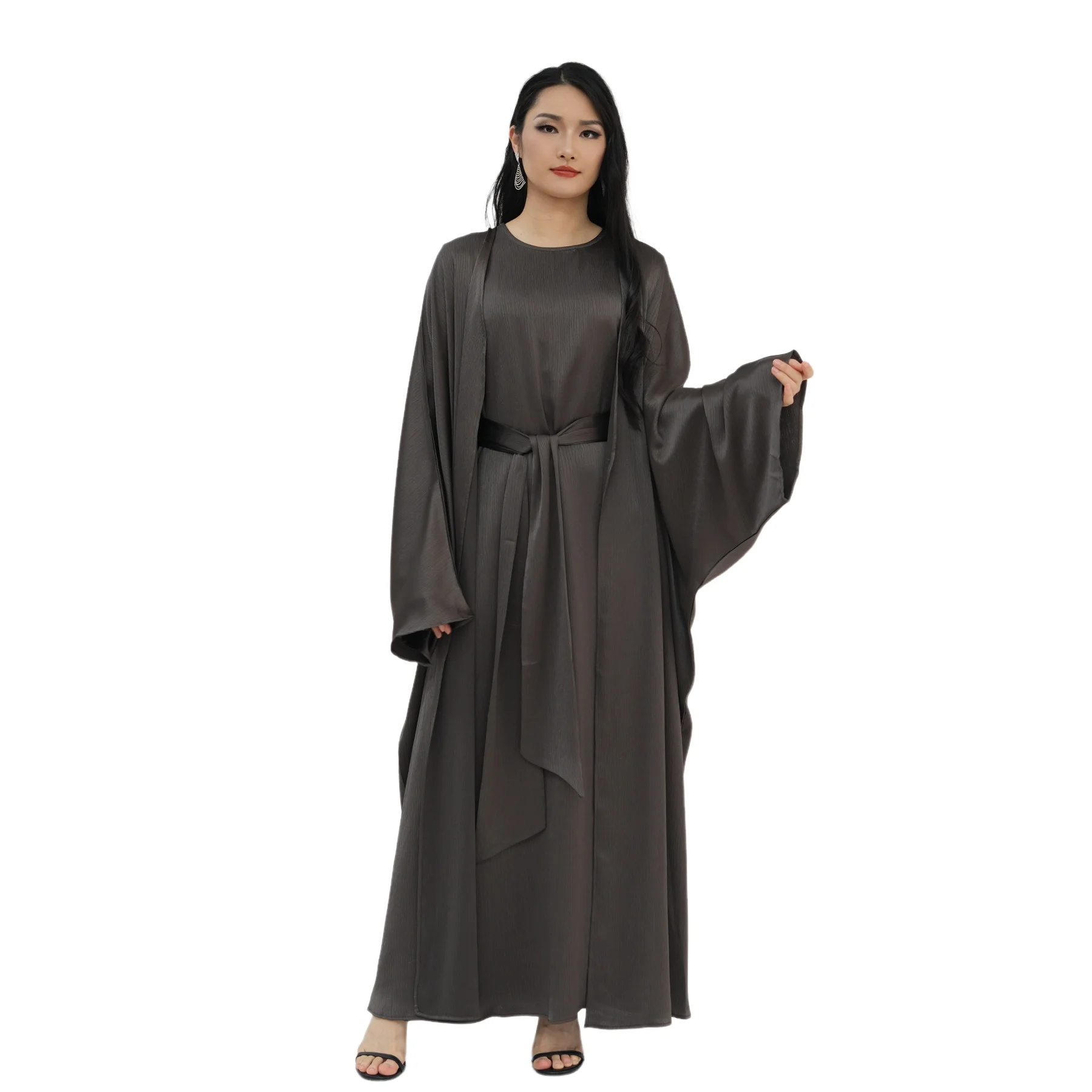 Modest Muslim Set Open Front Two-Piece Set Dubai Long Robe Inner Dress Women Islamic Matching Outfits Cardigan Kimono Abayas
Modest Muslim Set Open Front Two-Piece Set Dubai Long Robe Inner Dress Women Islamic Matching Outfits Cardigan Kimono Abayas
