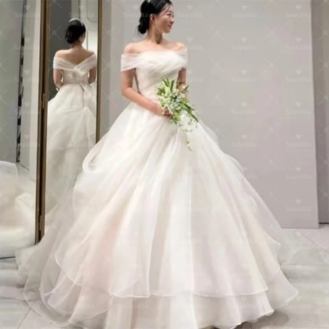 Sayulita Korean Wedding Dresses for Bride Off Shoulder Sexy Back 웨딩드레스 Pick Ups Organza Vestidos De Novia Customized
Sayulita Korean Wedding Dresses for Bride Off Shoulder Sexy Back 웨딩드레스 Pick Ups Organza Vestidos De Novia Customized