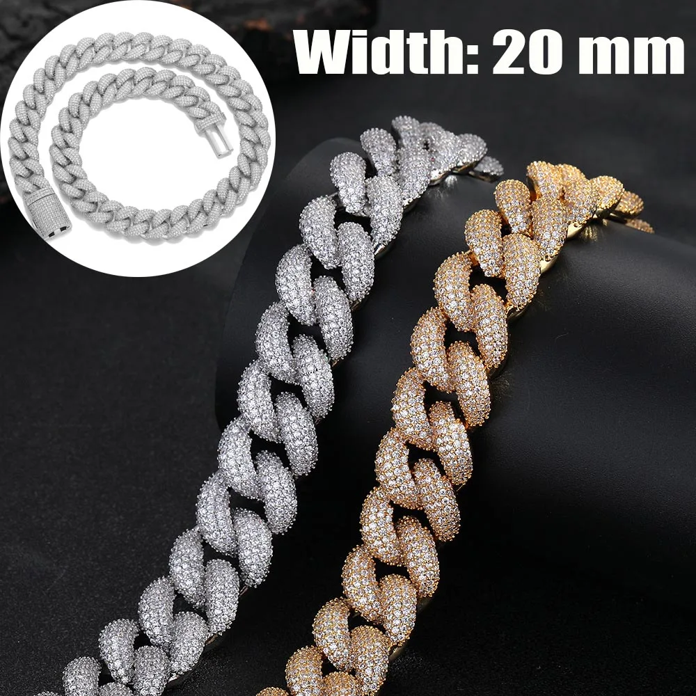 20mm Iced Out Miami Cuban Link Chain For Men Icy Necklace Full Diamonds Necklace Hip Hop Rapper Jewelry Gift Pendant Accessories
20mm Iced Out Miami Cuban Link Chain For Men Icy Necklace Full Diamonds Necklace Hip Hop Rapper Jewelry Gift Pendant Accessories