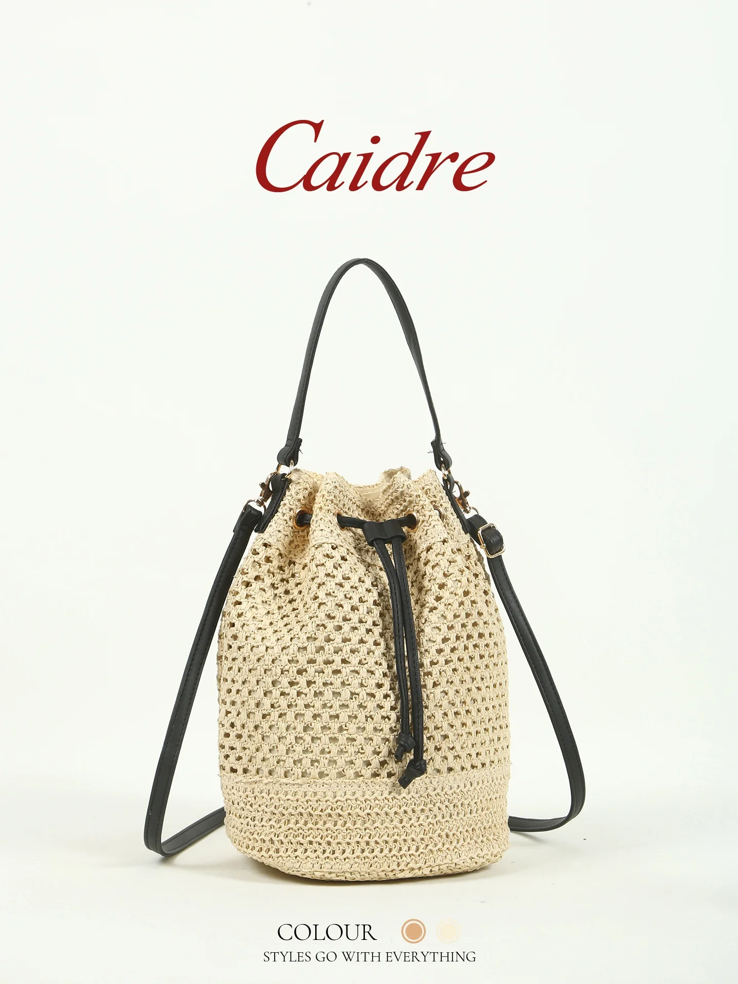 CAIDRE Summer Straw Woven Bucket Bag Women's Drawstring Handbag Beach Vacation Single Shoulder Slant Cross Woven Bag
CAIDRE Summer Straw Woven Bucket Bag Women's Drawstring Handbag Beach Vacation Single Shoulder Slant Cross Woven Bag