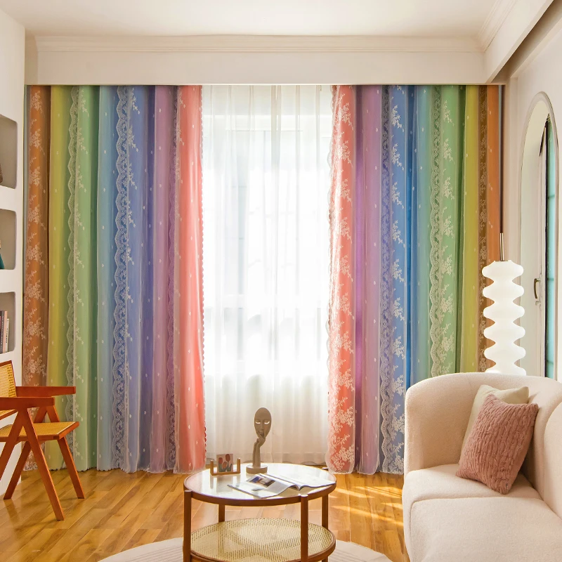 1 шт., радужные шторы с эффектом омбре, двухслойные красочные градиентные прозрачные шторы с плотной подкладкой, 90% затемненная вышитая вуаль
1 шт., радужные шторы с эффектом омбре, двухслойные красочные градиентные прозрачные шторы с плотной подкладкой, 90% затемненная вышитая вуаль