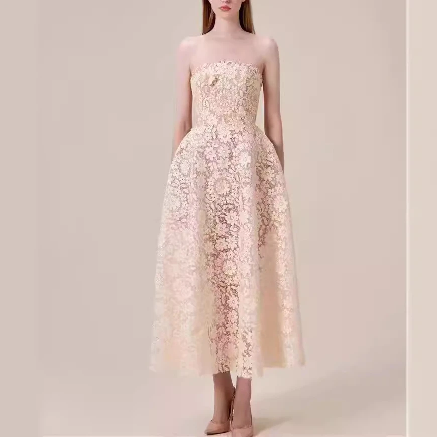 2024 Summer Sexy Off Shoulder Lace Dress Women's Beaded Bow Strapless Tunic Midi Long Dress Streetwear Female Party Vestido
2024 Summer Sexy Off Shoulder Lace Dress Women's Beaded Bow Strapless Tunic Midi Long Dress Streetwear Female Party Vestido