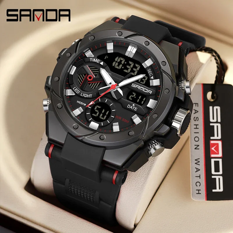 Sanda 3313 Youth Fashion Trend Military Style Men's Multi functional Night Light Waterproof Electronic Watch
Sanda 3313 Youth Fashion Trend Military Style Men's Multi functional Night Light Waterproof Electronic Watch
