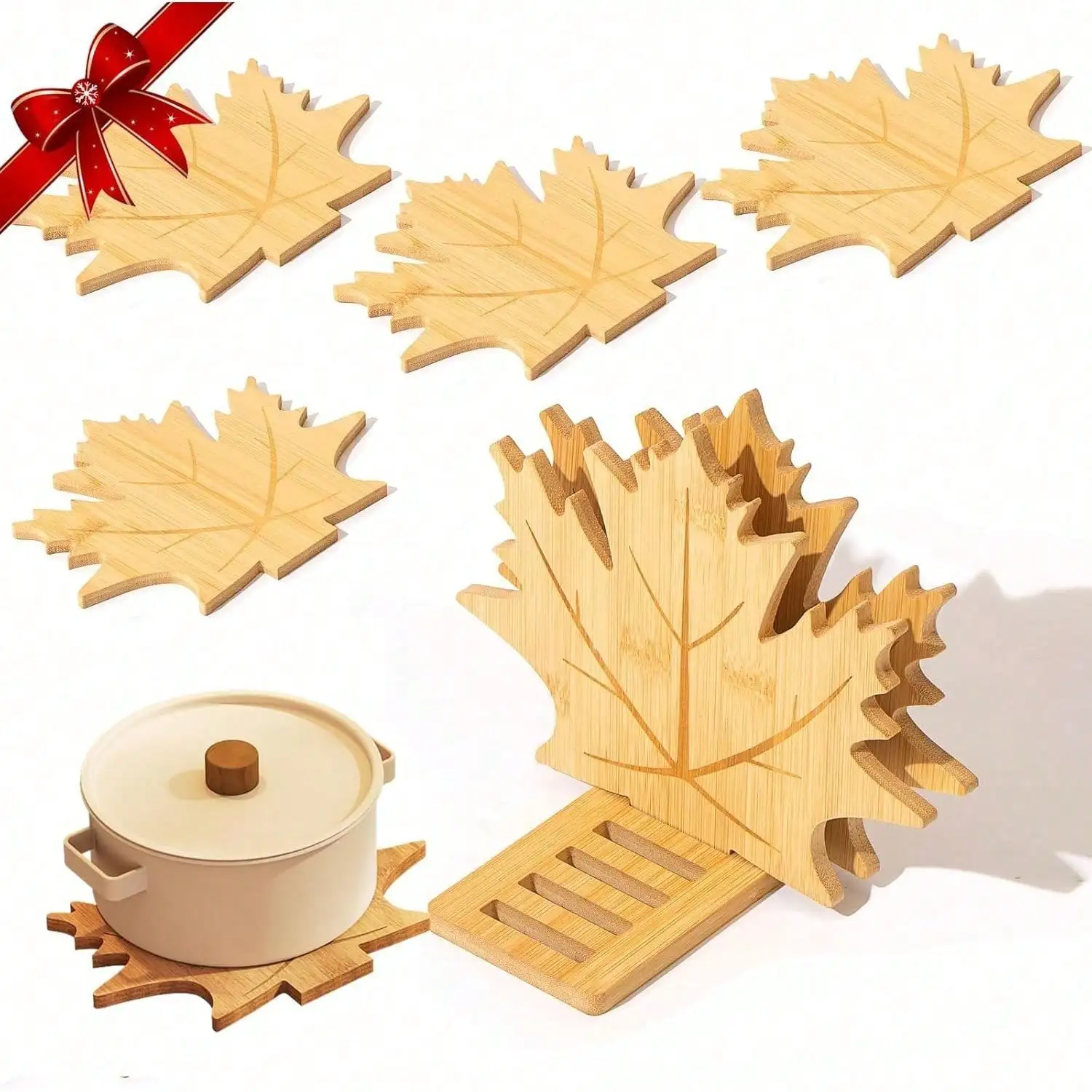 Bamboo Trivets For Hot Dishes, Pots & Pans - 6 Large Heat Resistant Pot Holders Trivet Set With Maple Leaf Design, Non-Slip For Kitchen Countertops & Dining Table (Maple Trivet Set)
Bamboo Trivets For Hot Dishes, Pots & Pans - 6 Large Heat Resistant Pot Holders Trivet Set With Maple Leaf Design, Non-Slip For Kitchen Countertops & Dining Table (Maple Trivet Set)