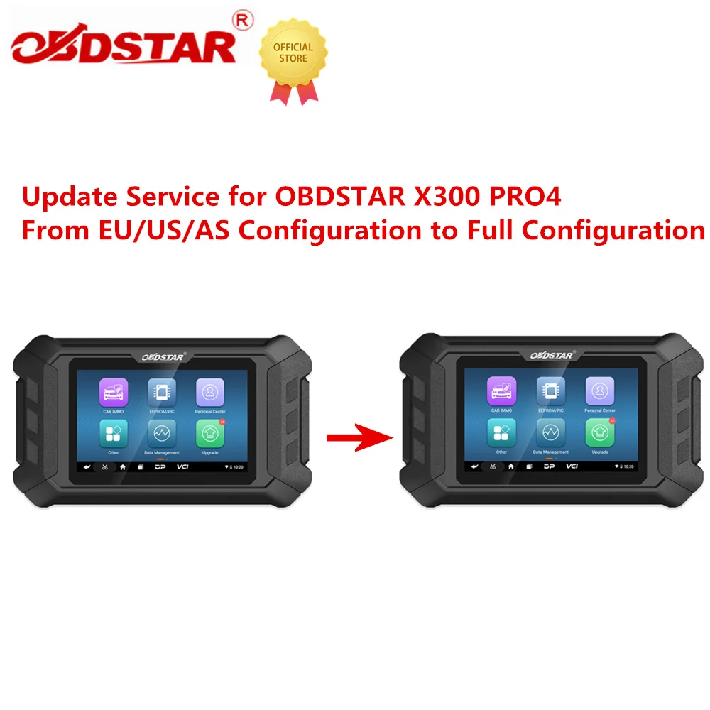 Update Service for OBDSTAR X300 PRO4 From EU/US/AS Configuration to Full Configuration
Update Service for OBDSTAR X300 PRO4 From EU/US/AS Configuration to Full Configuration