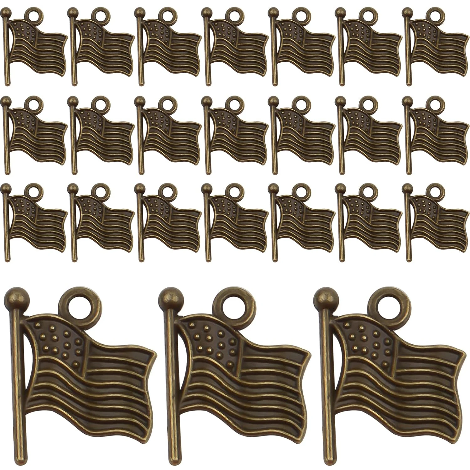 60pcs American Flag Charms Pendant Alloy Flag Bead Charms Craft Supplies for DIY Necklace Bracelet Jewelry Making
60pcs American Flag Charms Pendant Alloy Flag Bead Charms Craft Supplies for DIY Necklace Bracelet Jewelry Making