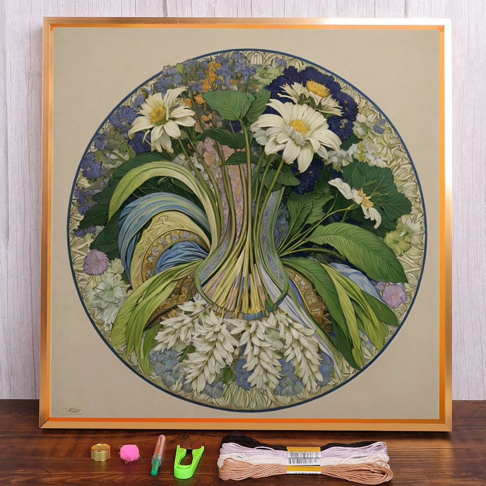 Still Life Flower Printed Cross-Stitch Embroidery Complete Kit Handiwork Handmade Painting Knitting Counted Home Decor Floss
Still Life Flower Printed Cross-Stitch Embroidery Complete Kit Handiwork Handmade Painting Knitting Counted Home Decor Floss