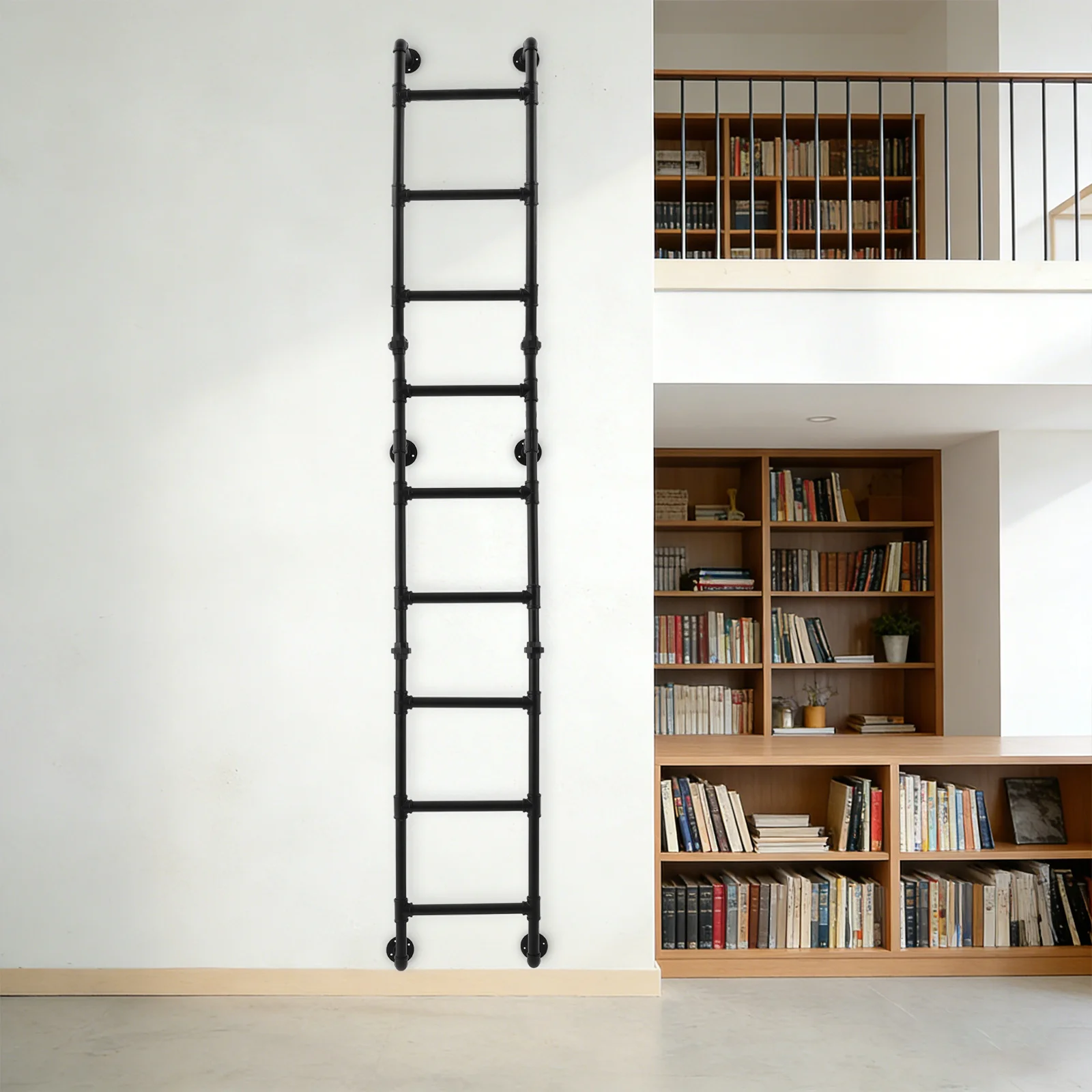 9-Rung Wall Mounted Step Ladder Heavy-Duty Steel Attic Basement Emergency Escape Window Well Egress Stairs Space Saving
9-Rung Wall Mounted Step Ladder Heavy-Duty Steel Attic Basement Emergency Escape Window Well Egress Stairs Space Saving