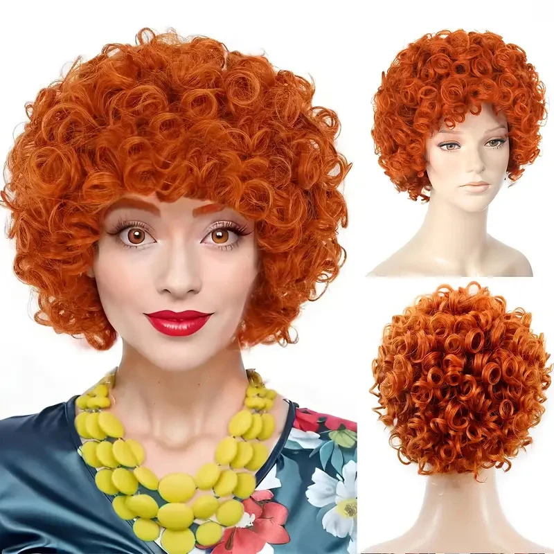 European and American Halloween cosplay for women, short curly full head wig
European and American Halloween cosplay for women, short curly full head wig